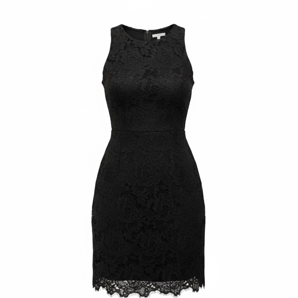 J. Crew Collection Black Floral Lace Sheath Dress NWT 16